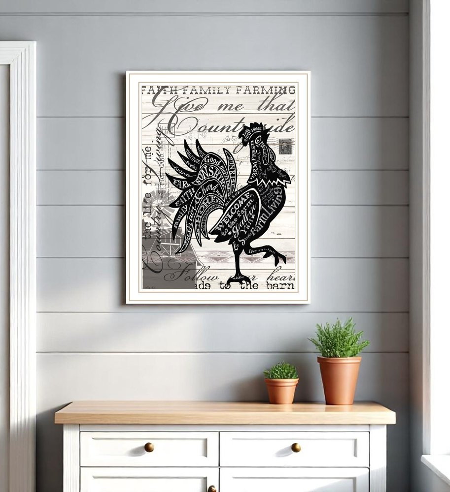 Faith Family Farm Rooster White Framed Wall Art — view 7