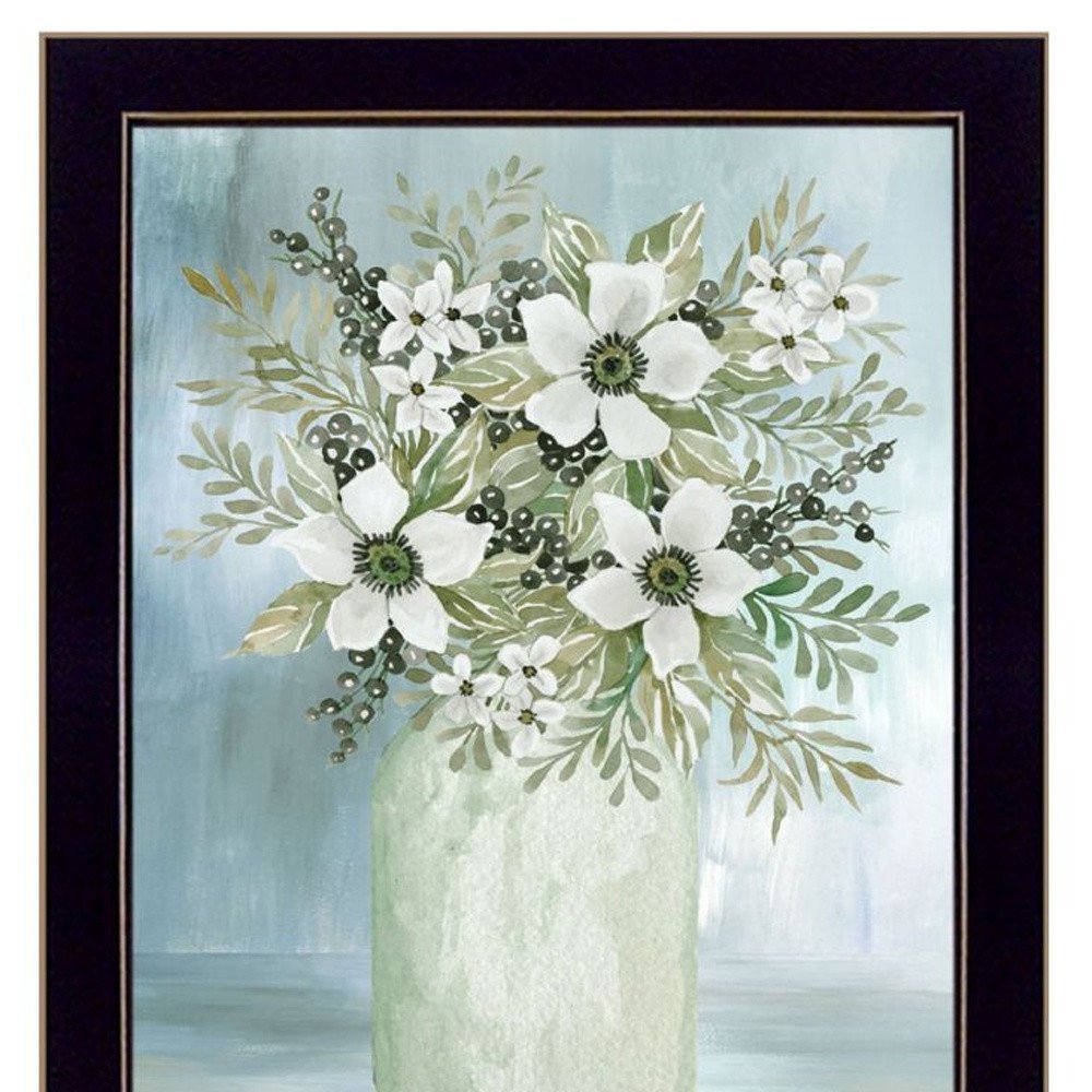 Set Of Two Country Crock of Florals and Berries Black Framed Wall Art HomeRoots