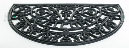 18" X 30" Black Rubber Welcome Outdoor Semi Circle Door Mat