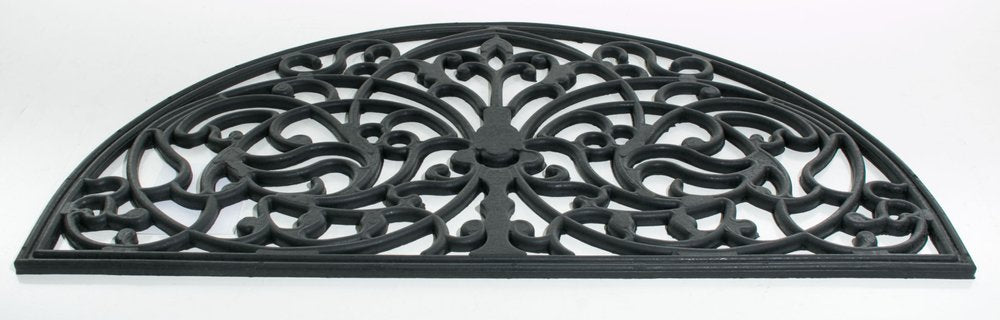 18" X 30" Black Rubber Outdoor Semi Circle Door Mat — view 2