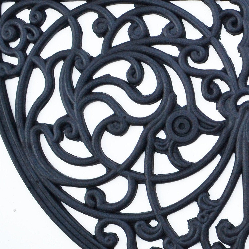 18" X 30" Black Rubber Outdoor Semi Circle Door Mat — view 8