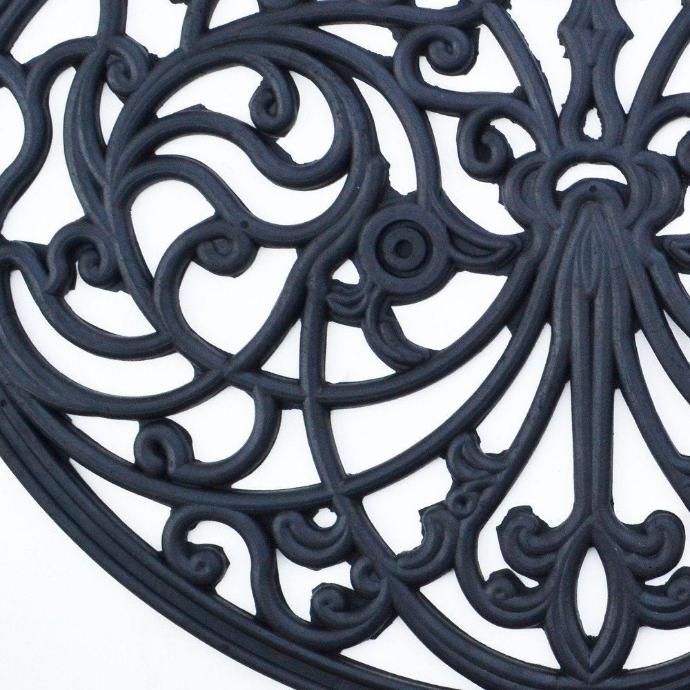 18" X 30" Black Rubber Outdoor Semi Circle Door Mat — view 7