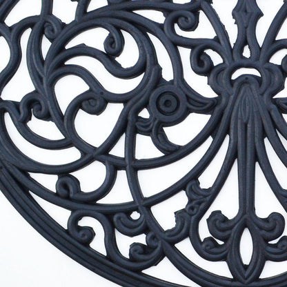 18" X 30" Black Rubber Outdoor Semi Circle Door Mat