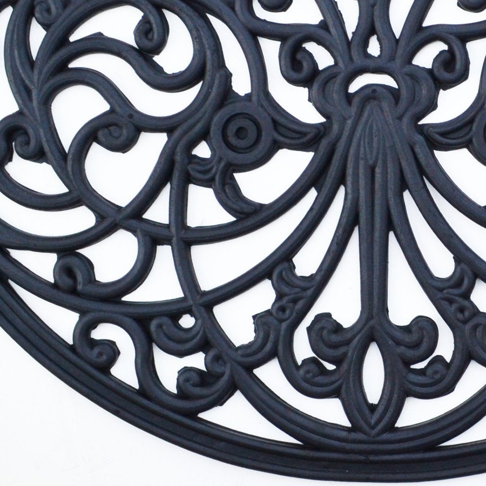 18" X 30" Black Rubber Outdoor Semi Circle Door Mat — view 9