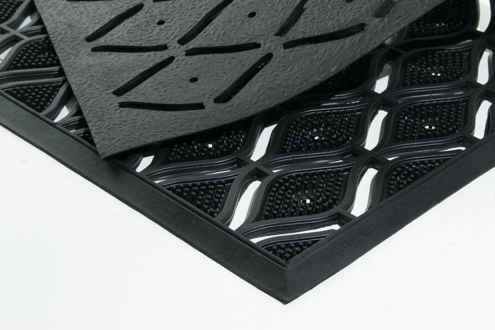 22" X 36" Black Rubber Outdoor Door Mat — view 4