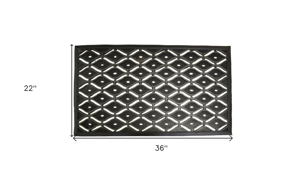 22" X 36" Black Rubber Outdoor Door Mat — view 7