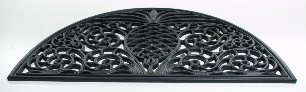 18" X 30" Black Rubber Pineapple Outdoor Semi Circle Door Mat — view 2