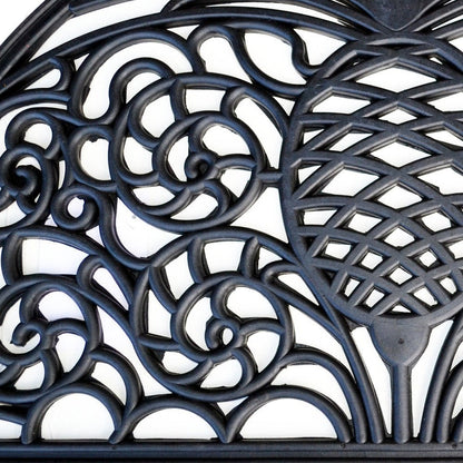 18" X 30" Black Rubber Pineapple Outdoor Semi Circle Door Mat