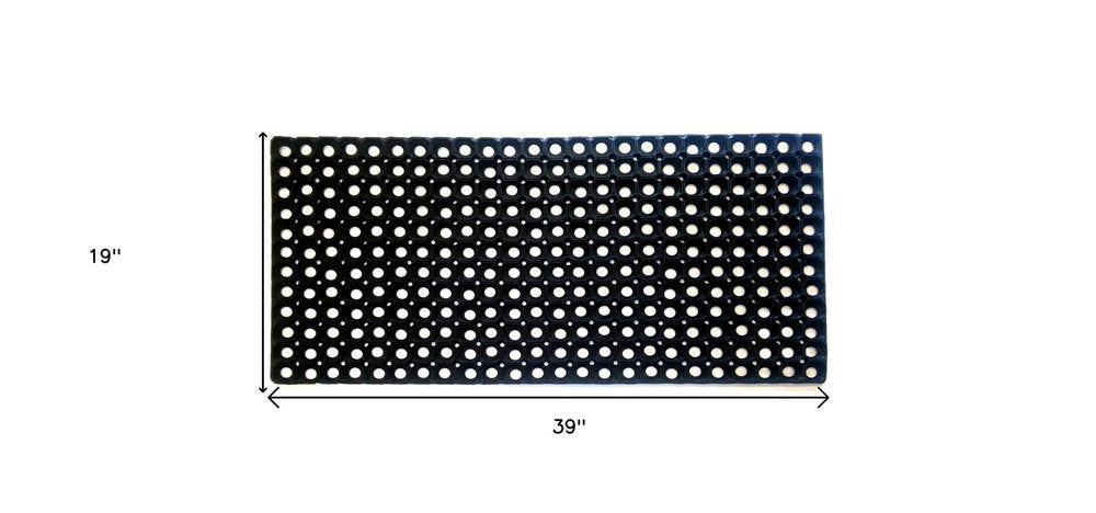 19" X 39" Black Rubber Outdoor Door Mat