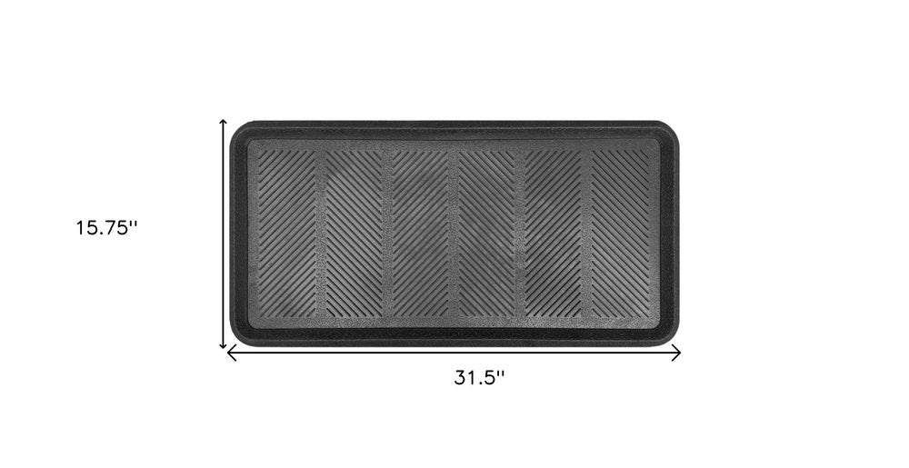 16" X 32" Black Rubber Outdoor Boot Tray — view 6