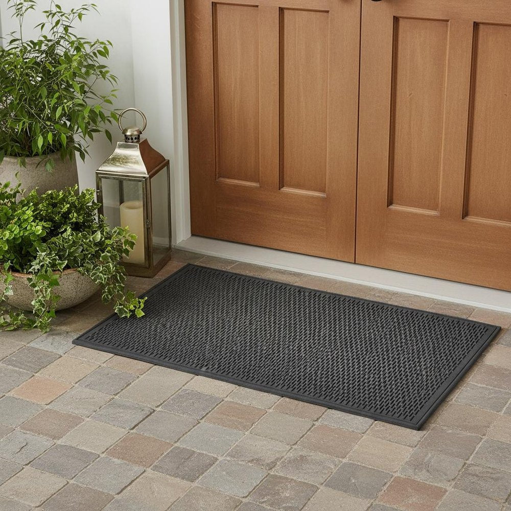 36" X 59" Black Rubber Outdoor Door Mat — view 5
