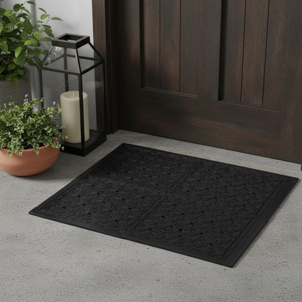 Set Of Four Square Interlocking Black Rubber Indoor Outdoor Mats — view 7
