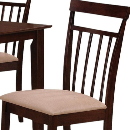 Five Piece Espresso Wood Dining Set with Four Chairs HomeRoots