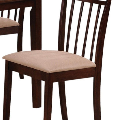 Five Piece Espresso Wood Dining Set with Four Chairs HomeRoots