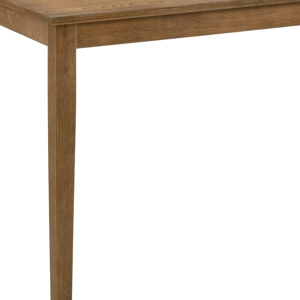 Five Piece Oak Solid Wood Dining Set with Four Chairs HomeRoots