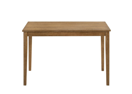 Five Piece Oak Solid Wood Dining Set with Four Chairs HomeRoots