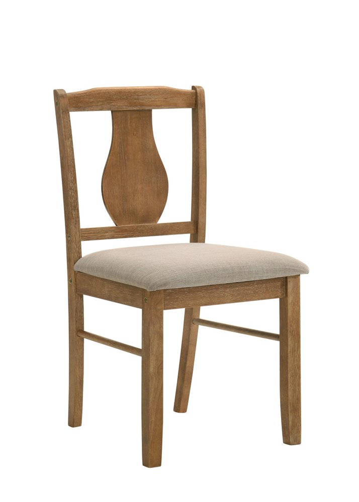 Five Piece Oak Solid Wood Dining Set with Four Chairs — view 4