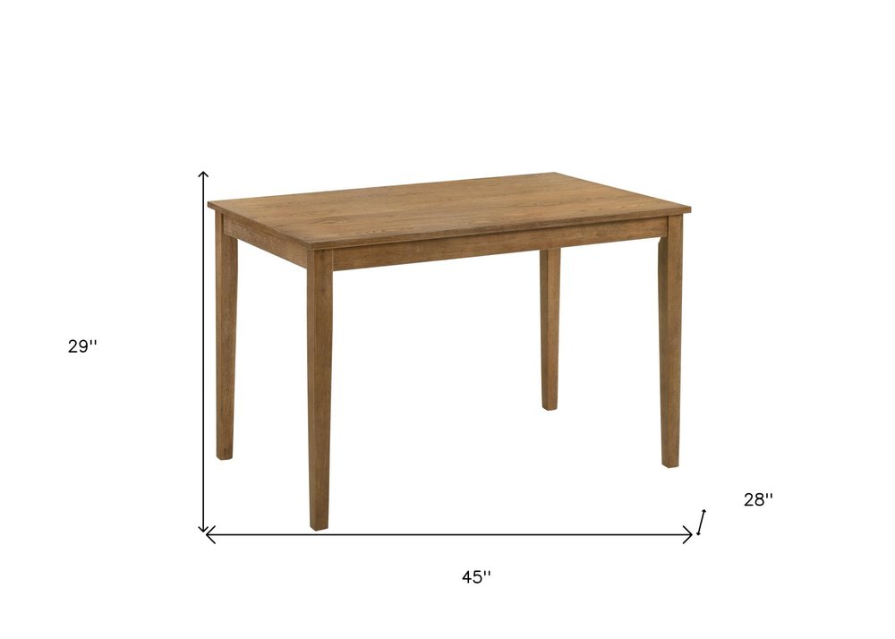 Five Piece Oak Solid Wood Dining Set with Four Chairs — view 10