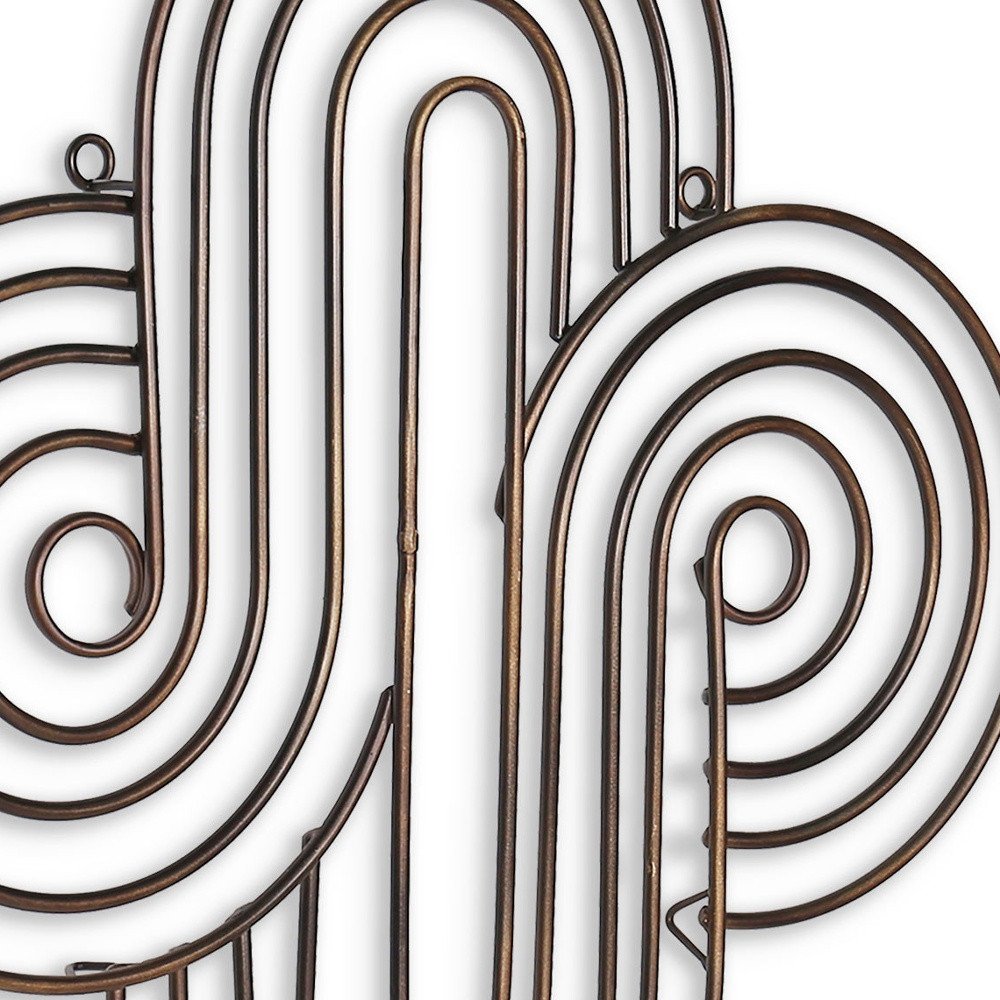 20" X 20" Bronze Metal Abstract Geometric Hanging Dimensional Sculpture — view 4