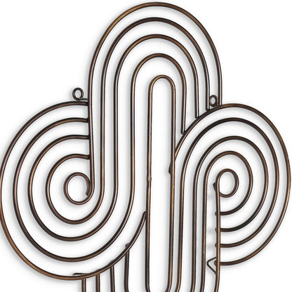 20" X 20" Bronze Metal Abstract Geometric Hanging Dimensional Sculpture