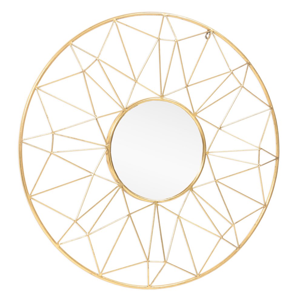 32" Gold Metal Round Accent Mirror HomeRoots