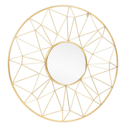 32" Gold Metal Round Accent Mirror HomeRoots
