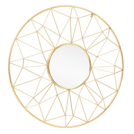 32" Gold Metal Round Accent Mirror HomeRoots