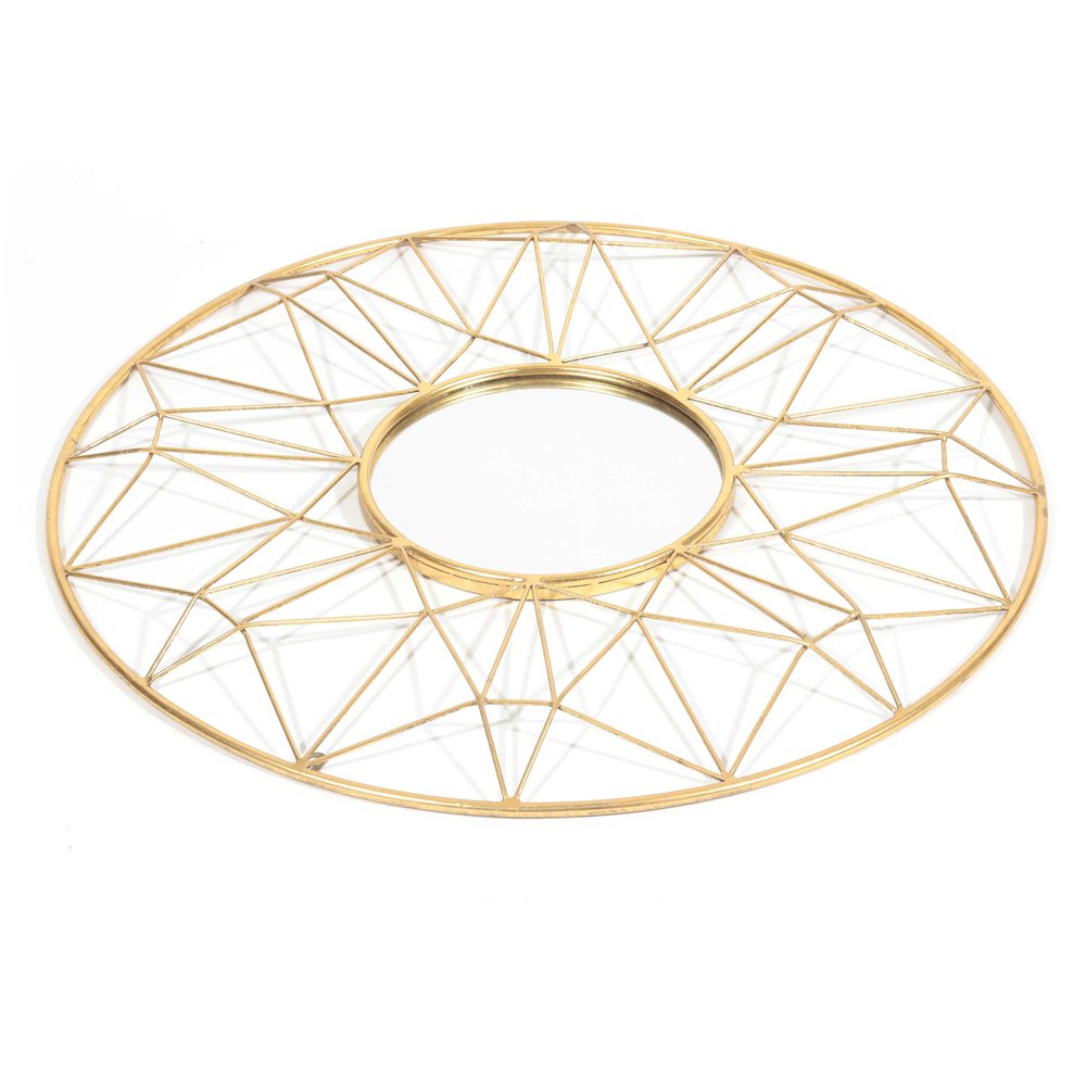 32" Gold Metal Round Accent Mirror HomeRoots