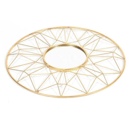 32" Gold Metal Round Accent Mirror HomeRoots