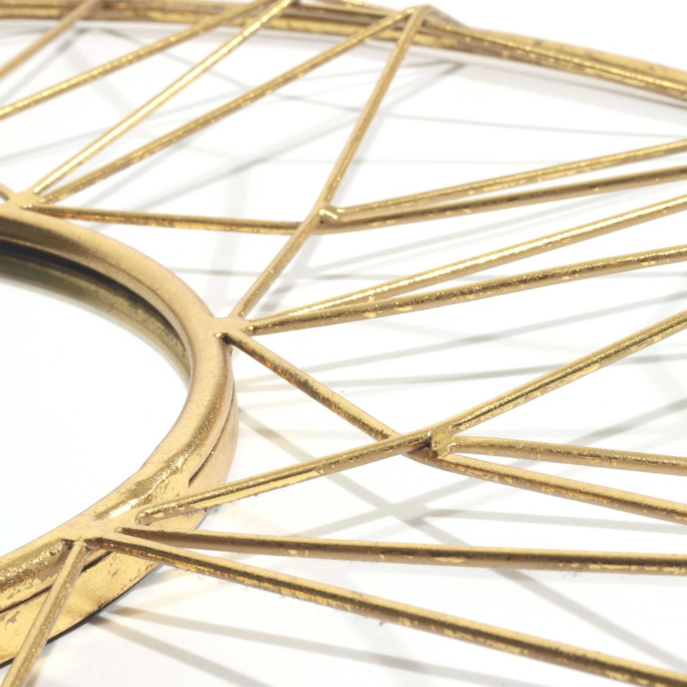 32" Gold Metal Round Accent Mirror HomeRoots