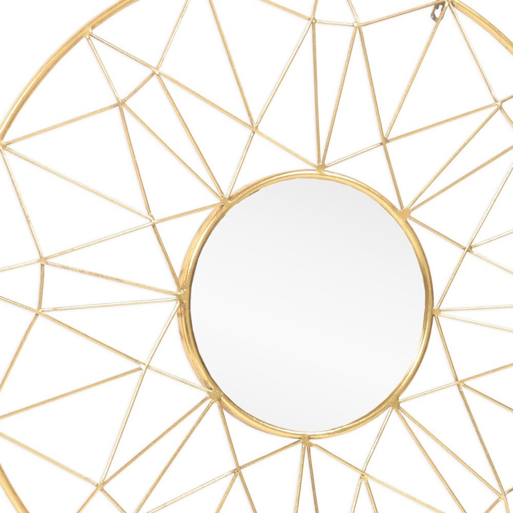 32" Gold Metal Round Accent Mirror HomeRoots