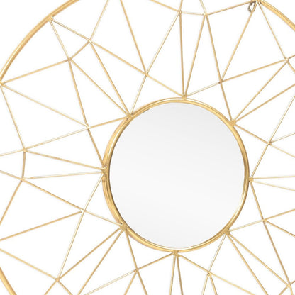 32" Gold Metal Round Accent Mirror HomeRoots
