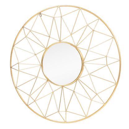 32" Gold Metal Round Accent Mirror HomeRoots