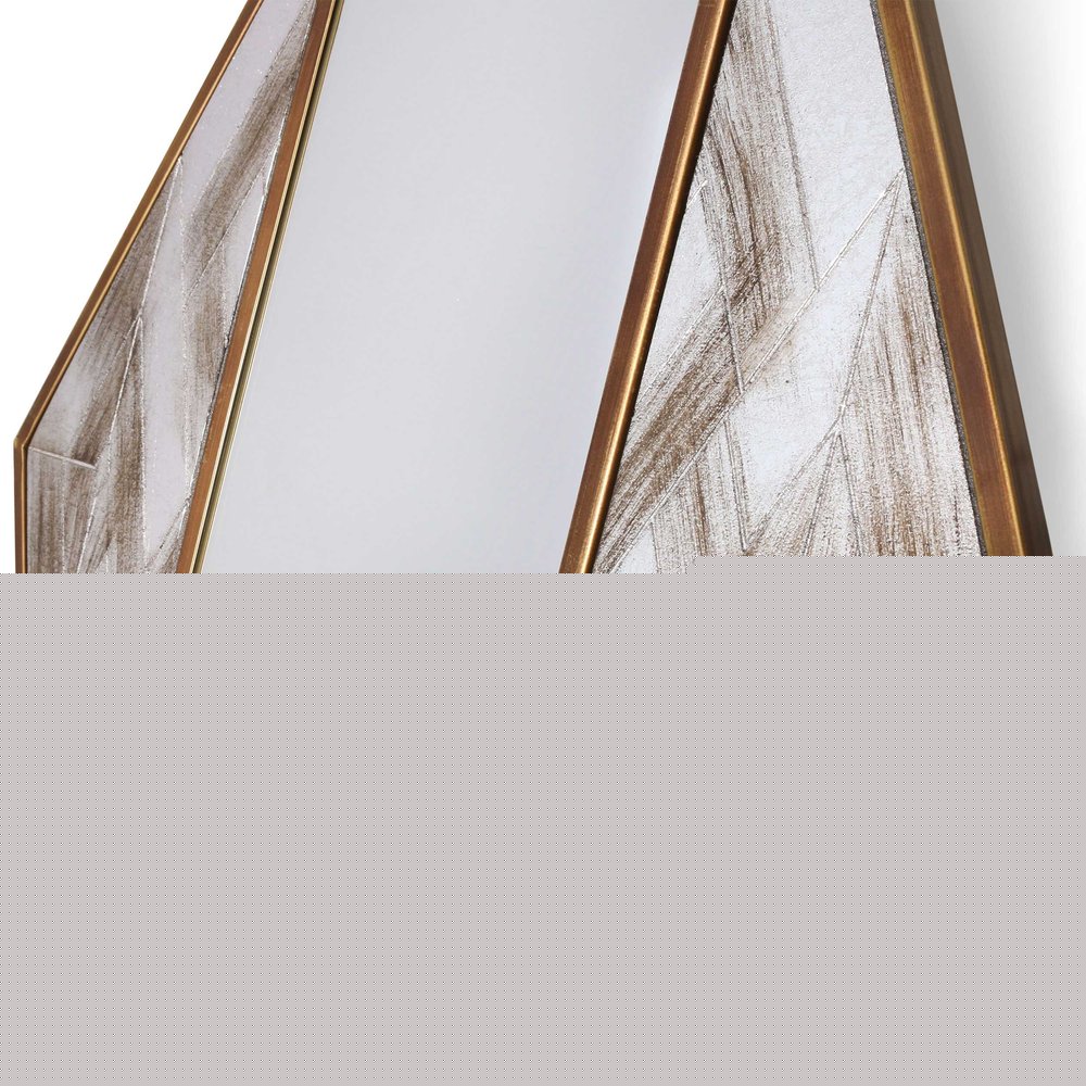 38" Brass And Silver Mixed Metal Diamond Accent Mirror HomeRoots