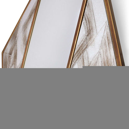 38" Brass And Silver Mixed Metal Diamond Accent Mirror HomeRoots