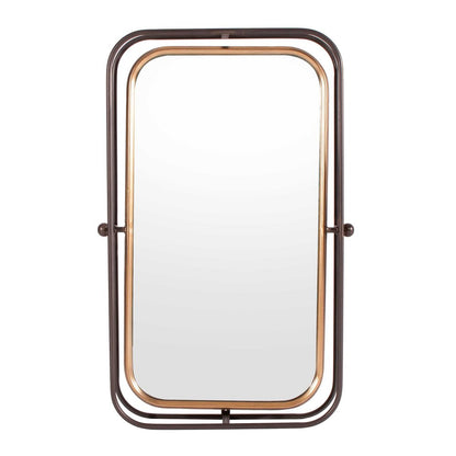 28" Black And Gold Metal Tilting Accent Mirror HomeRoots