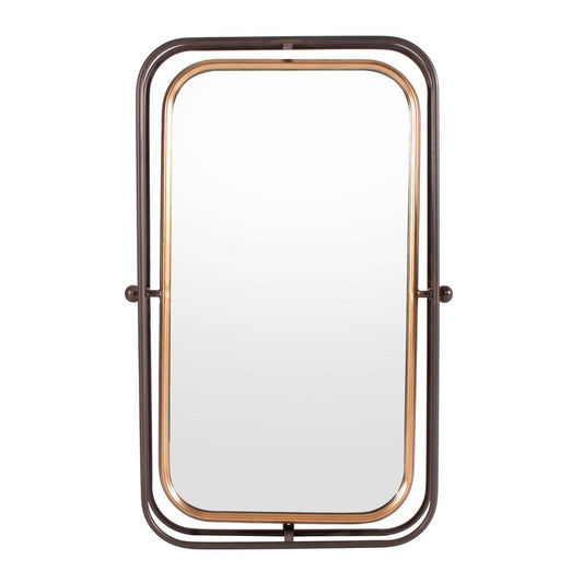 28" Black And Gold Metal Tilting Accent Mirror HomeRoots