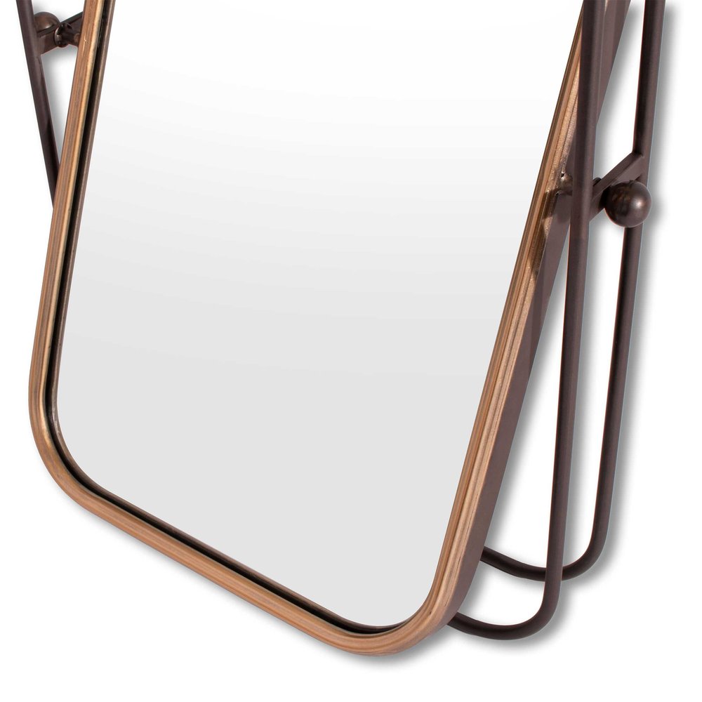 28" Black And Gold Metal Tilting Accent Mirror HomeRoots