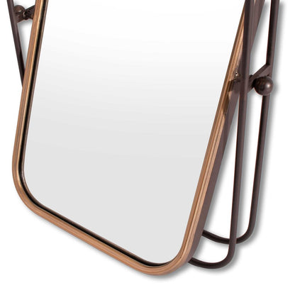 28" Black And Gold Metal Tilting Accent Mirror HomeRoots
