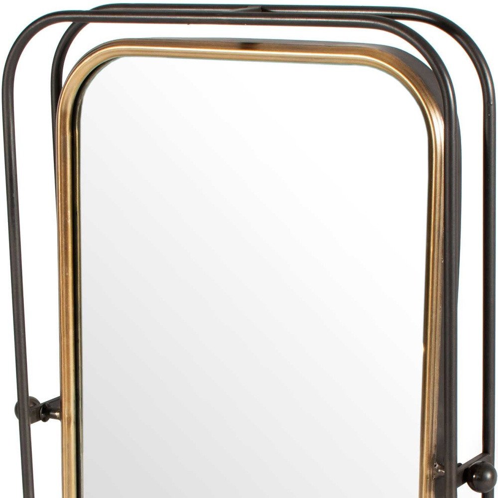 28" Black And Gold Metal Tilting Accent Mirror HomeRoots
