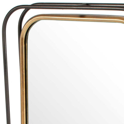 28" Black And Gold Metal Tilting Accent Mirror HomeRoots