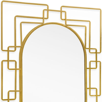 36" Gold Metal Geometric Oval Accent Mirror HomeRoots