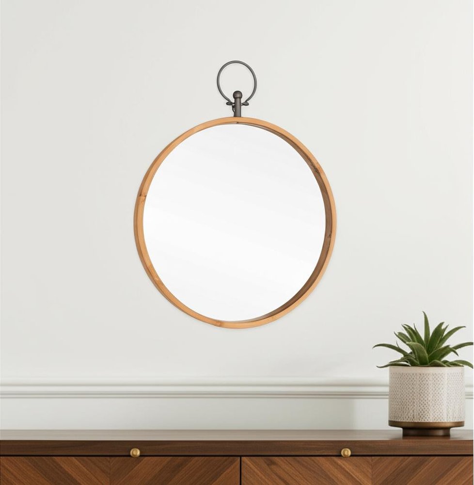 30" Bronze Round Metal Framed Accent Mirror HomeRoots