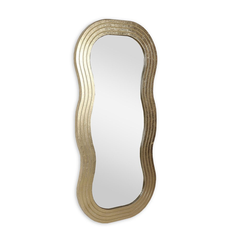 48" Gold Wood Abstract Accent Mirror HomeRoots