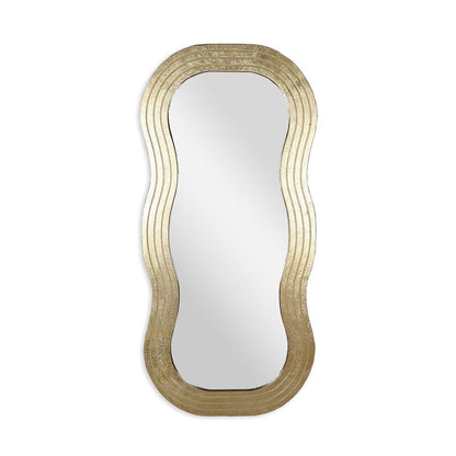 48" Gold Wood Abstract Accent Mirror HomeRoots