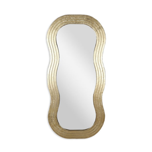 48" Gold Wood Abstract Accent Mirror HomeRoots