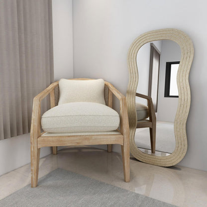 48" Gold Wood Abstract Accent Mirror HomeRoots