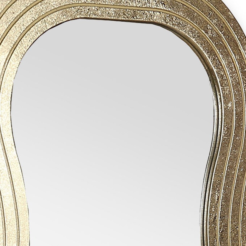 48" Gold Wood Abstract Accent Mirror HomeRoots