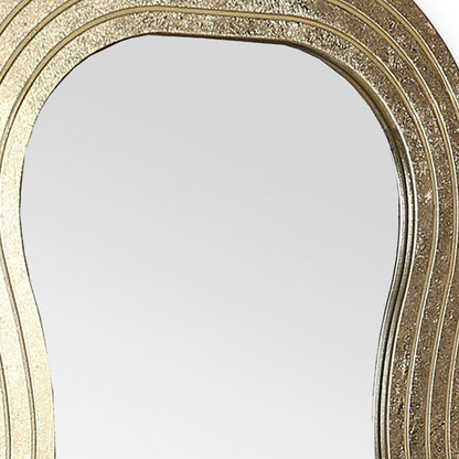 48" Gold Wood Abstract Accent Mirror HomeRoots