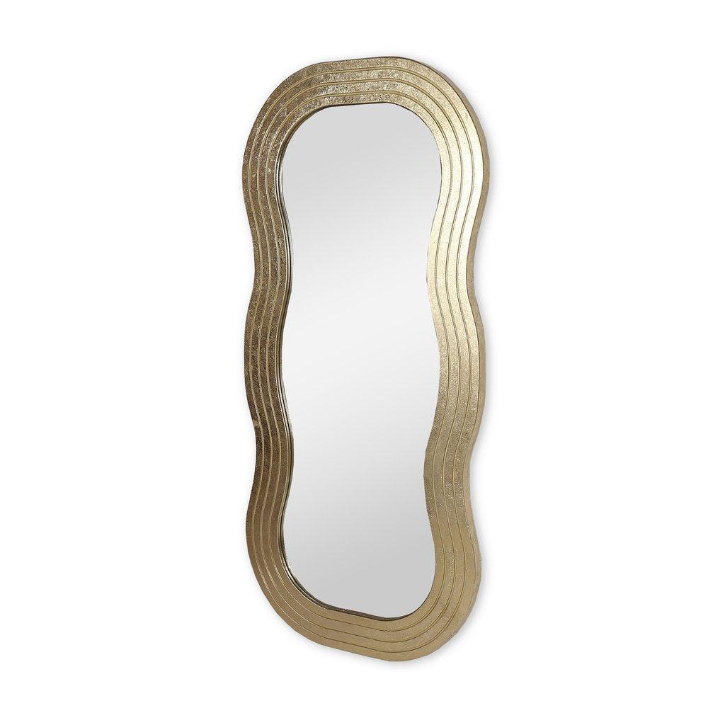 48" Gold Wood Abstract Accent Mirror HomeRoots